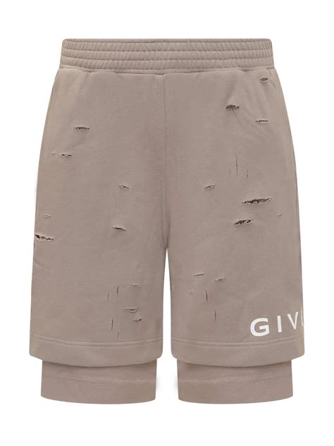 givenchy felpa destroyed|GIVENCHY bermuda shorts in felpa with destroyed effect .